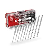 Original Einhell S-CASE 10-tlg. Metallbohrer-Set (aus HSS 4241 Stahl, E 6.3 Schaft, 135°-Split-Point-Spitze, rollgewalzte Typ N Spirale inkl. Aufbewahrungsbox)