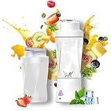 Tragbarer Mixer - Mini-Standmixer & Smoothie Maker Cordless 700ml, Mit USB Wiederaufladbar, BPA Frei, Leckschutz Und SIP-Ausguss, Reisemixer Für Shakes & Smoothies (Weiß)
