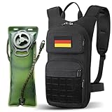 Jueachy Trinkrucksack mit 3L TPU Trinkblase: Skirucksack Fahrradrucksack Klein für Damen Herren Molle Militär Motorrad Rucksack Taktischer Laufrucksack für Fahrrad Laufen Radfahren Wandern Joggen