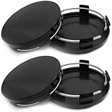 UYVPAER 4 Stück Nabendeckel, Radnabenkappen, 60Mm Radnabenabdeckung Universal Radnabenkappen Aus Hochwertiges Abs Radkappen Für Felgen Radnaben Felgendeckel Felgenkappen (Schwarz)