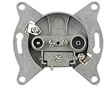 REV Technik Antennendose (TV/RF), markenkompatibel mit Busch Jäger, Gira, Jung und Merten, Unterputz, silbern