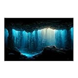 JTKSSCS Aquarium Rückwandfolie Aquarium-Dekor, Aquarium-Hintergrundaufkleber, Wolke, HD-Druck, Tapete, Aquarium-Hintergrunddekorationen, PVC-Aquarium-Zubehör(Black,50x80cm)