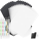 NINGYER 200 Blatt Kohlepapier, 30x21cm Pauspapier mit 5 Stück Prägestift Set, Pauspapier a4 für Holz, Papier, Leinwand, Kunst Leinwand (Schwarz, Weiß)