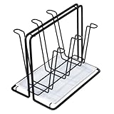 Xavax Abtropfgestell für 6 Flaschen (Flaschenhalter aus Metall, Abtropfständer für Gefäße mit Abtropfschale, für Sodastream, Air up, Avent, Philips), schwarz