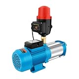 JAYEUW 1300W Centrifugal Pump 4000L/H Kreiselpumpe Hauswasserwerk Gartenpumpe mit Manometer 9.8 bar Gartenpumpe Hauswasserwerkpumpe