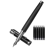BOCIYER Luxus Füllfederhalter Set, feine Feder, bestes Stiftgeschenkset für Männer & Frauen, Büro, Kalligraphie füller - Schwarz