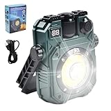 Wiederaufladbare magnetische LED-Arbeitsleuchte, wasserdichte Solar-Power-Campinglampe, helle Taschenlampen für die Outdoor-Angelwerkstatt | Magnetisches Arbeitslicht