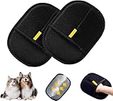 Fellpflegehandschuhe 2er-Set– Doppelseitige Statische Tierhaarentferner,Wiederverwendbare&Waschbare Haustierpflege-Handschuhe für Entfernt Hunde&Katzen Fell von Sofa, Teppich, Kleidung