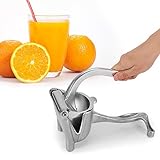 Sunicon Manueller Entsafter, Fruchtsaftpresse, tragbarer manueller Fruchtentsafter aus Aluminium, Zitronen-Orangenpresse-Extraktor-Quetschwerkzeug, zum Pressen von Zitronen,