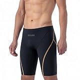 MY KILOMETRE Herren Lange Jammer – Gewebte Badehose Chlorresistente, Schnell Trocknende Schwimmhose mit Kordelzug für Wettkampf & Training UPF 50+