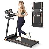 Walking Pad Laufband für Zuhause Klappbar, Home Schreibtisch Laufpad bis 12 km/h, 3.0HP Treadmill Leise mit LED Anzeige, Elektrisches Laufband Fitnessgeräte für Zuhause und Büro,Belastung 180Kg