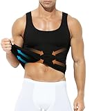 Casey Kevin Shapewear Herren Kompressions Shirt Bauchweg Unterhemd Kompressionsshirt Herren Tank Top Ärmellos Body Shaper Figurformendes Bodyshaper, Schwarz, XXL