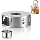 Stövchen Teewärmer Kaffeewärmer, Edelstahl Teewärmer mit Teelichthalter, Eleganter Teelichtofen für Teekannen, Kaffee und Milch, Speziell für die Warmhaltung, Ideal Heißgetränken, Teestövchen Geschenk