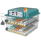 CoInceptus Brutautomat Vollautomatisch, Inkubator für 120 Eier mit Automatischem Wenden der Eier und Automatischer Befeuchtung, Brutkasten mit Feuchtigkeitsanzeige für Hühnereier und Wachteleier