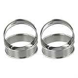 Edelstahl Muffinringe 4er Set zum Backen von Plätzchen, Hamburgern und Spiegeleiern Hochleistungs-Crumpet Tools