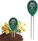 Bodentester, Boden-pH-Messer 3-in-1 Bodentest Messgerät für Feuchtigkeit/Fruchtbarkei/pH, Boden-Feuchtigkeitsmessgerät für Pflanzenerde, Garten, Bauernhof, Rasen