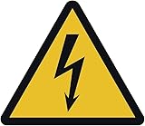 Warnung vor elektrischer Spannung Kunststoffschild Ø 10 cm gemäß ISO 7010, ASR A1.3 (wetterfest)