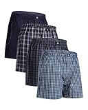 DANISH ENDURANCE Organic Woven Boxers L Assorted Blue/Grey Mix 4-Pack