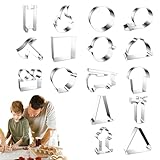Ausstechformen, 16 Stück Kinder Backformen, lustige Gebäckprägewerkzeuge, stabiles Formset, einfaches Griff-Design, für Partys, Backen, Urlaub, Schulveranstaltungen, Feiern