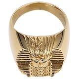 Healeved Goldfarbener Herrenring Ägyptisches Design Verstellbar für Partys Hochzeiten an Männer Stilvolles für Besondere Anlässe Ringgröße