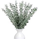RXKFIGX 30 Stück Eukalyptus Deko, Künstliche Eukalyptusblätter Deko, Dunkelgrün Künstliche Eukalyptus Pflanze Blätter,Künstliche Zweige für Hochze, Party, Home Dekoration