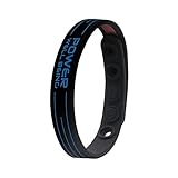Power Ionics Balance Armband für herren/damen Silikon schützend Armband, Schwarz/Blau Armband, 24 cm, 5 Löcher zum Anpassen, passend für 13-23 cm Handgelenksgröße