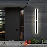 Außenwandleuchte mit Bewegungssensor LED Lange Wandleuchte für den Innenbereich IP67 Wasserdicht Moderne Außenwandleuchte Schwarz Metall Außenwandleuchten