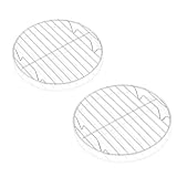 Onader Rund Abkühlgitter 2er Set, Edelstahl Kuchengitter Backgitter Set, Auskühlgitter zum Kühlen Backen Dämpfen, Rostfrei & Langlebig, Spülmaschinenfest - 19cm