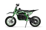 Nitro Motors Elektro Crossbike Dirtbike 1000W 36V Eco Fossa mit 10 Zoll Reifen 3 Geschwindigkeitsstufen Zündschloss Akku und Ladegerät inklusive (grün)