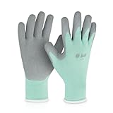 Juzo Anzieh-Spezialhandschuhe für Kompressionsstrümpfe, Anziehhilfe, mit griffiger Beschichtung, mintgrün-grau, Größe S/5
