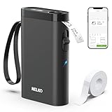 Nelko Etikettendrucker, Bluetooth P21 Selbstklebendes Etikettiergerät Tragbarer Beschriftungsgerät selbstklebend Labeldrucker, Kabelloser, Mini Label Printer mit iOS Android,Für Zuhause, Büro, Schwarz