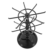 VILLCASE Drehbarer Schmuckständer 2-Stufig Kunststoff Organizer für Schlüsselanhänger und Haarbänder Praktische Schmuckaufbewahrung für Schreibtisch