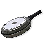 NAMAI - Omelettpfanne 28 cm - Antihaftbeschichtete Omelettpfanne - Spülmaschinenfest - Abnehmbarer Griff - Aluminium - Made in Italy