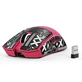 ATTACK SHARK X11 SE Kabellose Gaming-Maus, PixArt PAW3311 Gaming-Sensor, BT/2.4G Wireless/Kabelgebunden, 22000 DPI, 65 Stunden Akku, Büro- und Gaming-Maus für Win11/Xbox/PS/Mac (Beerenrot + Klebeband)