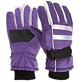 Kinder Ski Handschuhe | Winter Snow Skihandschuhe -15℃ | PU Palme Winddicht Wasserdicht Warm Fleece | Sports Snowboard Skifahren Fahrradhandschuhe | Junge und Mädchen für 4-13 Jahre alt Comfy