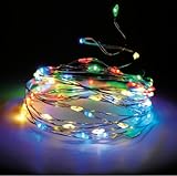 MIJOMA LED Micro Drahtlichterkette mit Timerfunktion, Vielseitige Beleuchtung, Flexibel und filigran, Batteriebetrieben (Mehrfarbig, 20 LED - 95cm)