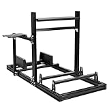 Anman F1-Rennsimulator-Cockpit mit 6030-Aluminiumprofilhalterung, passend für Logitech/Trustmaster/Fanatec GPRO CSLDD T818, Lenkrad, Pedale, Handbremse nicht im Lieferumfang enthalten
