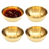 inheming 4 Stk Edelstahl Mini Dipschalen, Goldene Soßenschale Saucenschale, Runde Dipschale,Snackschalen,Kleine Servierschalen
