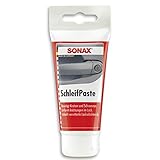 SONAX SchleifPaste (75 ml) silikonfrei mit hohem Schleifmittelanteil zum Abschleifen von verwitterten und verkratzten Lackschichten | Art-Nr. 03201000