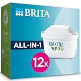 BRITA Filterkartuschen MAXTRA PRO All-in-1 – 12er Pack (Jahresvorrat); BRITA Ersatzkartusche für alle BRITA Kannen. Für frisches Wasser. Filtert Mikroverunreinigungen wie PFAS, Chlor, Kalk & Metalle