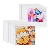 Leinwand zum Bemalen - 10 Stück Kleine Leinwände 15x15cm Vorgespanntes Canvas - Weiß Reine Baumwolle Leinwand - für Ölgemäldepigmente Skizzieren Propylen und Wasserfarben