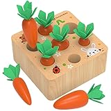 Holzspielzeug ab 1 Jahr | Baby Motorik, Montessori Spielzeug 2 3 Jahre | für 6-12 Monate Jungen Mädchen | Sortierspiel Holzpuzzle Karottenernte | Lernspielzeug Geschenke für Kinder Kleinkind