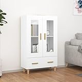 Myheimly Highboard Sideboard Kommode Schrank Anrichte Beistellschrank Mehrzweckschrank Hochschrank Standschrank 70x31x115cm,Holzwerkstoff Highboard Weiß