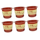 ibasenice 6 Sätze Orchideen pflanztöpfe aus Kunststoff mit Abflusslöchern und Untersetzer Dickwandige Große Pflanzkübel für Zimmerpflanzen Atmungsaktive Anzuchttöpfe für Drinnen