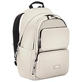 LARKSON Schulrucksack Mädchen & Jungen Teenager Beige - No 3 Advanced - Großer Rucksack Damen & Herren für Schule - 16' Laptopfach - Aus Recyceltem PET - Wasserabweisend