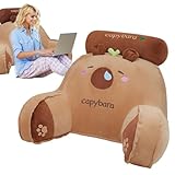 Lesekissen – Rückenlehnenkissen für Bett | Rückenkissen | Gefülltes Capybara Nachttischkissen, Bett Leselehne, gefüllte Capybara, weicher und zarter Plüsch gefüllt