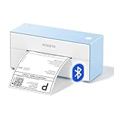 MUNBYN Bluetooth Etikettendrucker, Label Drucker 4x6, DHL Versandetiketten Drucker, Label Printer für Ebay, Etsy, Shopify, UPS, Bluetooth für iOS, Android, USB für Mac, Windows, Chromebook, 129, Blau