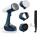 Tefal Access Steam Easy Dampfbürste, 15 Sekunden Aufheizzeit, 1400 Watt, bis zu 25 g/Min., 150 ml Wassertank, Dampfglätter, 8 Min. Steamen, 2,6 m Netzkabel, inklusive Zubehör, weiß/blau, DT7170