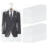 YSWOVUO 45 Stück Kleidersack Transparente 60×100cm, Staubdichter Kleiderschutzhülle aus Verdickt Kunststoff, Hängen Kleiderhülle für Anzüge Kleidung Mäntel Sakkos Hemden Abendkleider Anzugsack