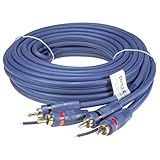 tomzz Audio 5500-001 Profi RCA Cinchkabel 5m für den Car HiFi Bereich 2-Fach geschirmt blau mit Remoteleitung